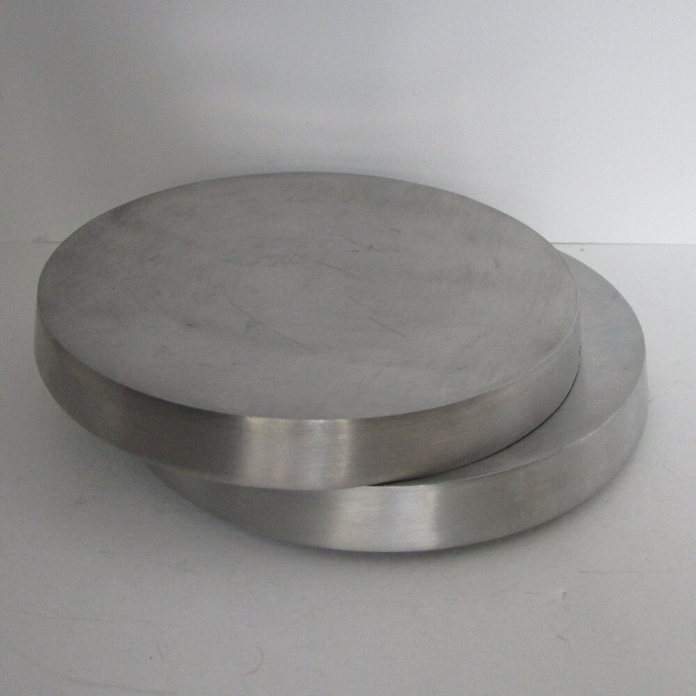 pair of aluminum candle plates